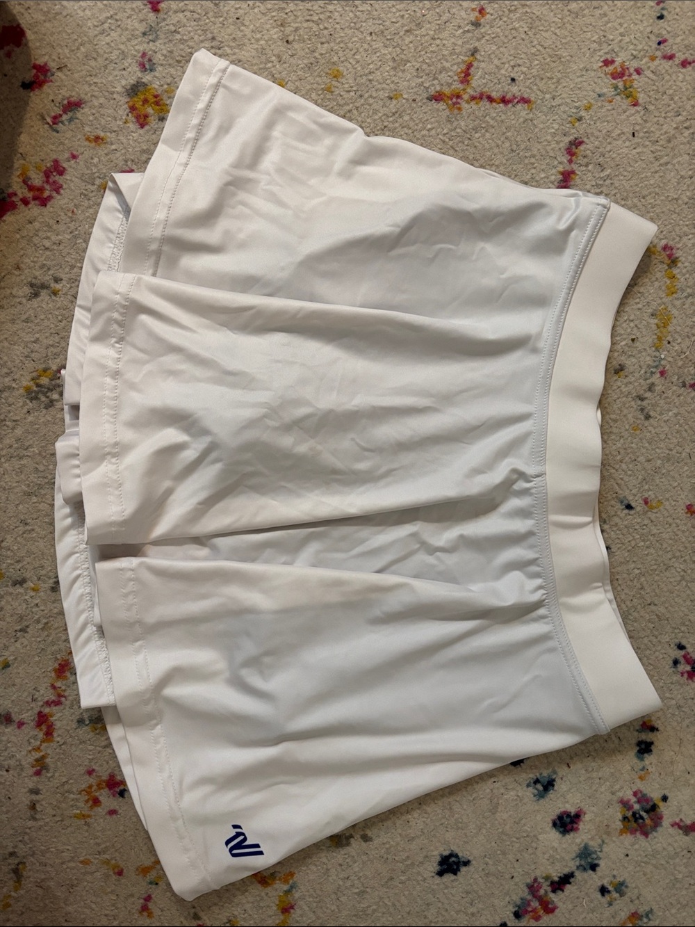 Varsity White Athletic Skort with Logo